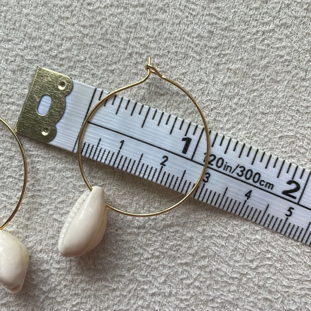 Hoop + sea shell earrings